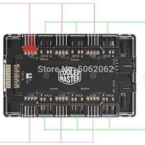 CoolerMaster ARGB and PWM Fan HUB,6 Ports for Addressable RGB Lighting,1 to 6 Multi Way Magnetic backplane Splitter 5V/3PIN Case Fan Hub Adapter