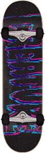 creature skateboard complete 3d logo black/purple 7.75" x 30" assembled