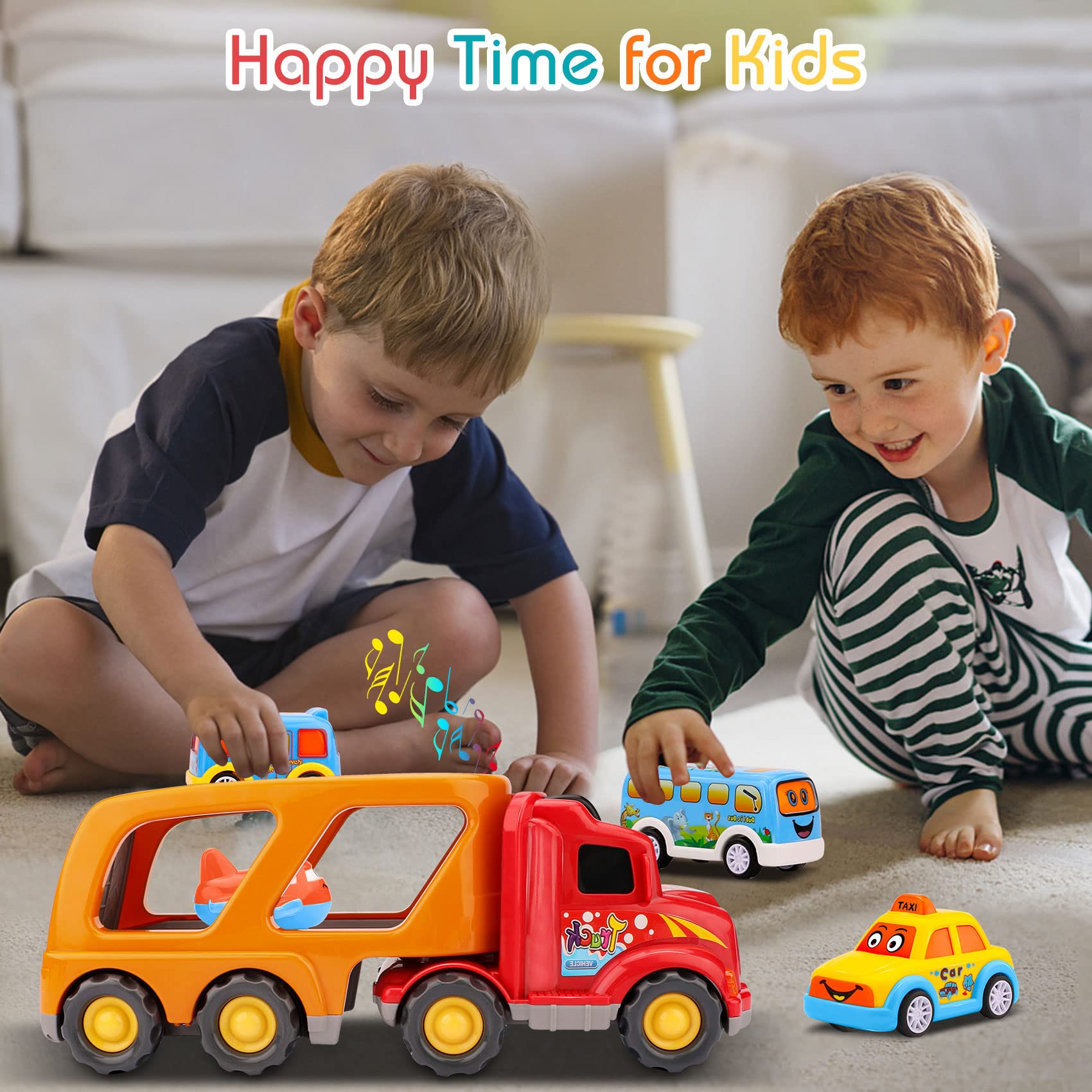 Nicmore Carrier Truck Toddler Toys Car: Toys for 2 3 4 Year Old Boy 5 in 1 Transport Toys for Kids Age 2-3 2-4 | 18 Months 2 Year Old Boy Girl Birthday Gifts