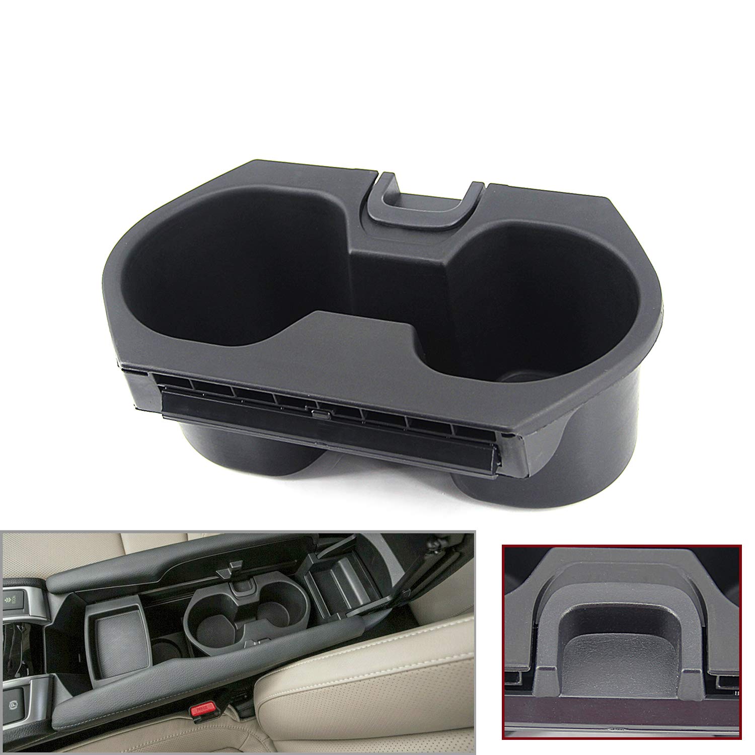 USTAR Console Cup Holder Compatible with Honda Civic 2016-2019 Drink Bottle Holder Adapter Replaces 83446-TBA-A01ZA