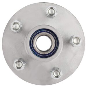 ECCPP Boat Trailer Hub Kit 5 Bolt 1 1/16 x 1 3/8 44649 x 68149 Silver Tapered Spindle Galvanized 3500lb