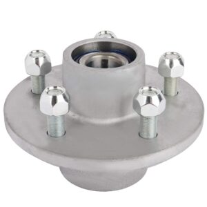 ECCPP Boat Trailer Hub Kit 5 Bolt 1 1/16 x 1 3/8 44649 x 68149 Silver Tapered Spindle Galvanized 3500lb