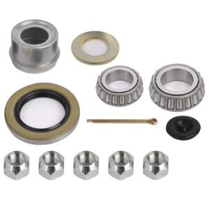 ECCPP Boat Trailer Hub Kit 5 Bolt 1 1/16 x 1 3/8 44649 x 68149 Silver Tapered Spindle Galvanized 3500lb