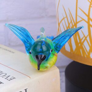 YARNOW 2Pcs Glass Hummingbird Ornaments Crystal Animal Ornament Collection for Home Garden Office Desktop Decoration