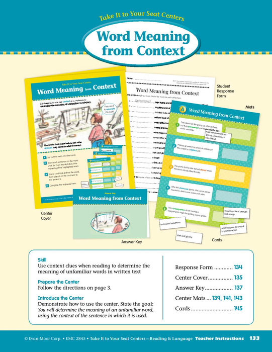 Word Meaning from Context (Take It to Your Seat Centers)