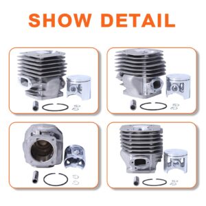 Mtanlo 48mm Cylinder Piston Pin Ring Top End Kit for Husqvarna 261 262 262XP 262XPH Chainsaw 503907971 503541171 503541172