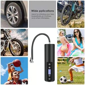 150 PSI Tire inflator portable air compressor with LCD Display Emergency LED Light Rechargeable Li-ion Batteryd Electric Cordless Air Pump for Cars, Motorbikes, Balls, Swim rings and All Bicycles