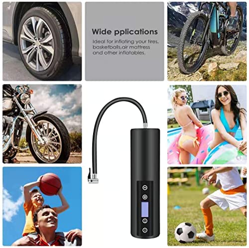 150 PSI Tire inflator portable air compressor with LCD Display Emergency LED Light Rechargeable Li-ion Batteryd Electric Cordless Air Pump for Cars, Motorbikes, Balls, Swim rings and All Bicycles