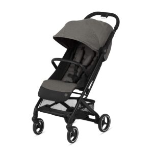 cybex beezy stroller, lightweight baby stroller, compact fold, compatible with all cybex infant seats, stands for storage, easy to carry, multiple recline positions, travel stroller, soho grey