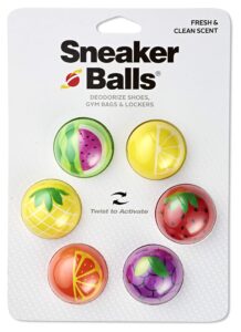 sof sole sneaker balls shoe, gym bag, and locker deodorizer, 6 pack, fruit