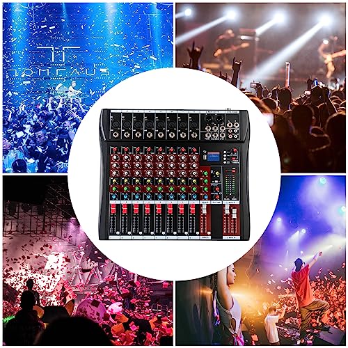 8-Channel Audio Mixer 110V Professional Live Studio DJ USB Bluetooth Stage Mixing Console 18W