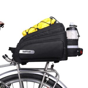 rhinowalk bike rack bag for bicycle rear rack bag, bike trunk bag bike pannier bag bike accessories shoulder bag 12l capacity with rain cover