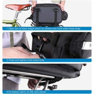 Rhinowalk Bike Rack Bag for Bicycle Rear Rack Bag, Bike Trunk Bag Bike Pannier Bag Bike Accessories Shoulder Bag 12L Capacity With Rain Cover