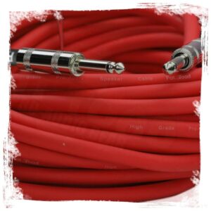 Fat Toad 1/4" to 1/4 Male Jack Speaker Cables (2 Pack) 50ft Professional Pro Audio Red DJ Speakers PA Patch Cords | Quarter Inch 12 AWG Gauge Wire for Amp, Music Studio Recording & Stage Gear