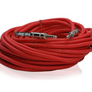 Fat Toad 1/4" to 1/4 Male Jack Speaker Cables (2 Pack) 50ft Professional Pro Audio Red DJ Speakers PA Patch Cords | Quarter Inch 12 AWG Gauge Wire for Amp, Music Studio Recording & Stage Gear