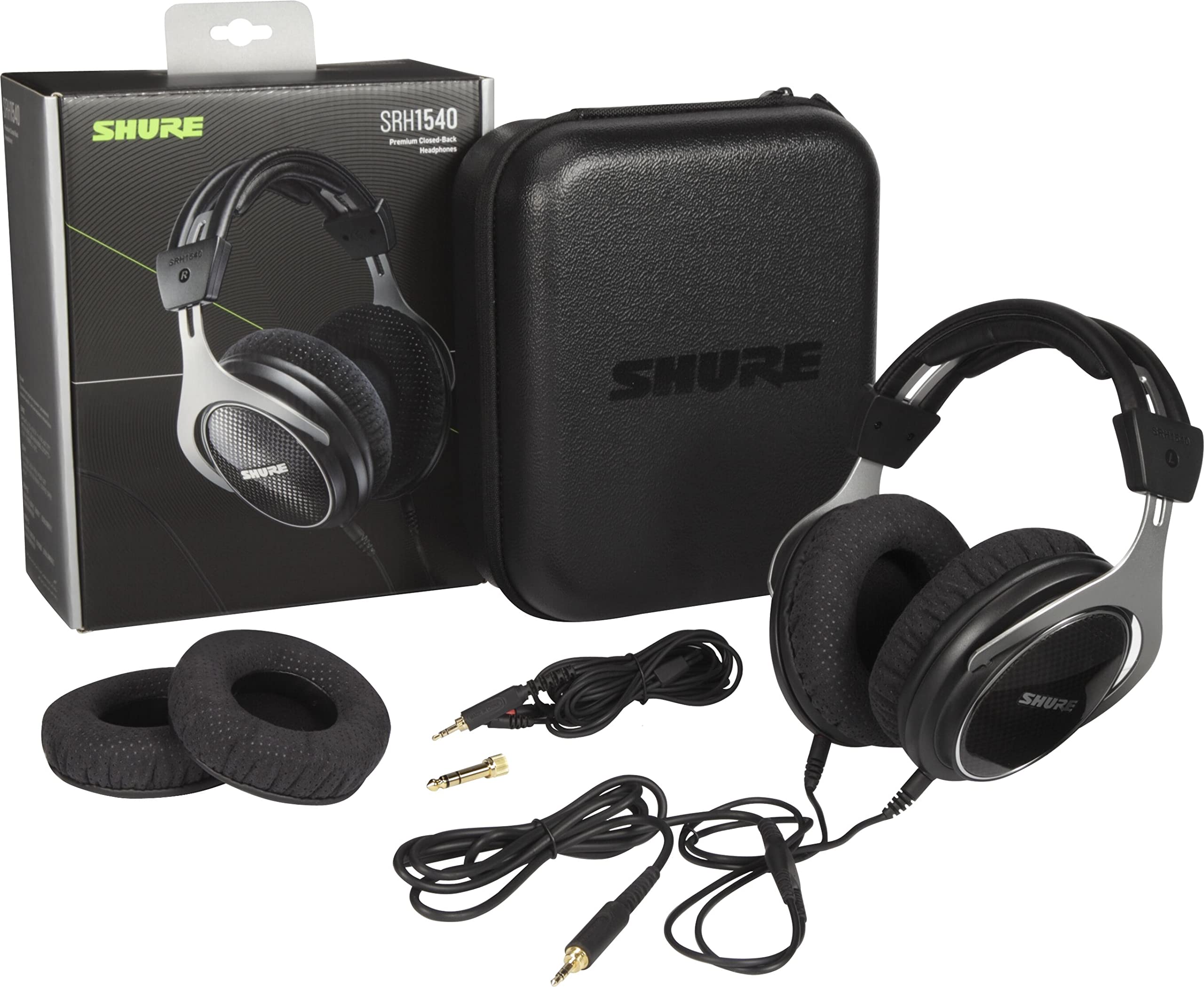 Shure SRH1540 Premium Closed-Back Headphones with 40mm Neodymium Drivers for Clear Highs and Extended Bass, Built for Professional Audio/Sound Engineers, Musicians and Audiophiles (SRH1540-BK)