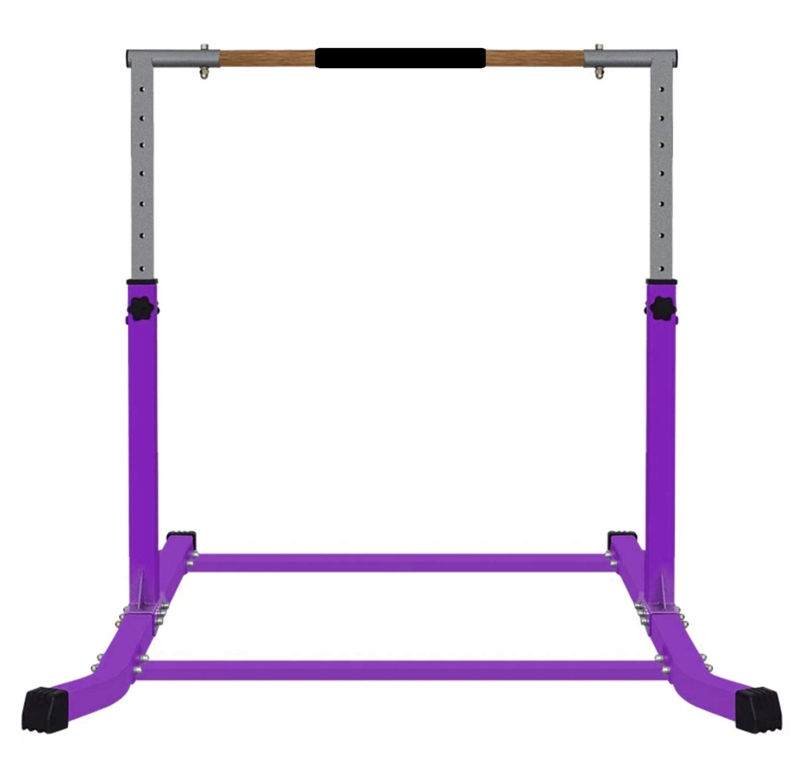 Pro-Gymnastics Gymnastics Kip Bar Horizontal Bar Professional Junior Gymnastic Training High Bar Asymmetric Bar 13 Level Height Adjustable Expandable 3 to 5 FT Cushioned Bar & Curved Legs (Purple)