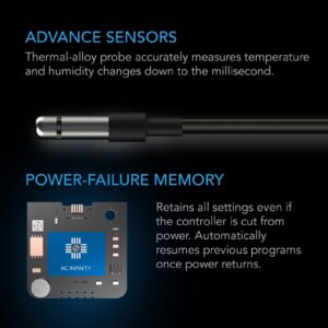 AC Infinity Controller 67, Smart Bluetooth Fan Controller with Temperature, Humidity, Schedules, Grow Cycles, Dynamic Speed Programming for CLOUDLINE Airlift Fans Cooling and Ventilation