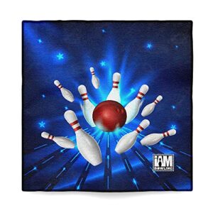 Logo Infusion - Dye-Sublimated Microfiber Bowling Towel - One Sided Print - Fun Style 0254 Bowling Pin Explosion