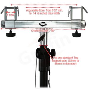 Light Trussing Stands by GRIFFIN | T Adapter DJ Booth Kit & Truss System for Lighting Cans & Speakers | Pro-Audio Stage Platform Hardware Mounting Package | PA Equipment Gear Holder | Live Music Gigs