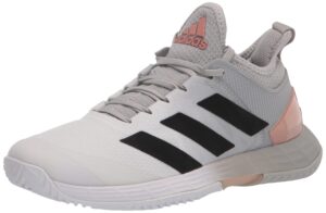 adidas women's adizero ubersonic 4 tennis shoe, grey/black/white, 6.5