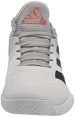 adidas Women's Adizero Ubersonic 4 Tennis Shoe, Grey/Black/White, 6.5