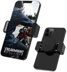 freakmount magnetic motorcycle phone mount - harley davidson accessories - premium billet aluminum holder for gas tank or any magnetic surface, high-speed magnets - fits most phones, black