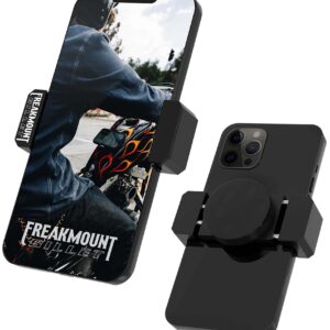 FREAKMOUNT Magnetic Motorcycle Phone Mount - Harley Davidson Accessories - Premium Billet Aluminum Holder for Gas Tank or Any Magnetic Surface, High-Speed Magnets - Fits Most Phones, Black