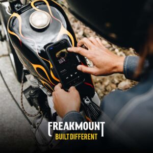 FREAKMOUNT Magnetic Motorcycle Phone Mount - Harley Davidson Accessories - Premium Billet Aluminum Holder for Gas Tank or Any Magnetic Surface, High-Speed Magnets - Fits Most Phones, Black