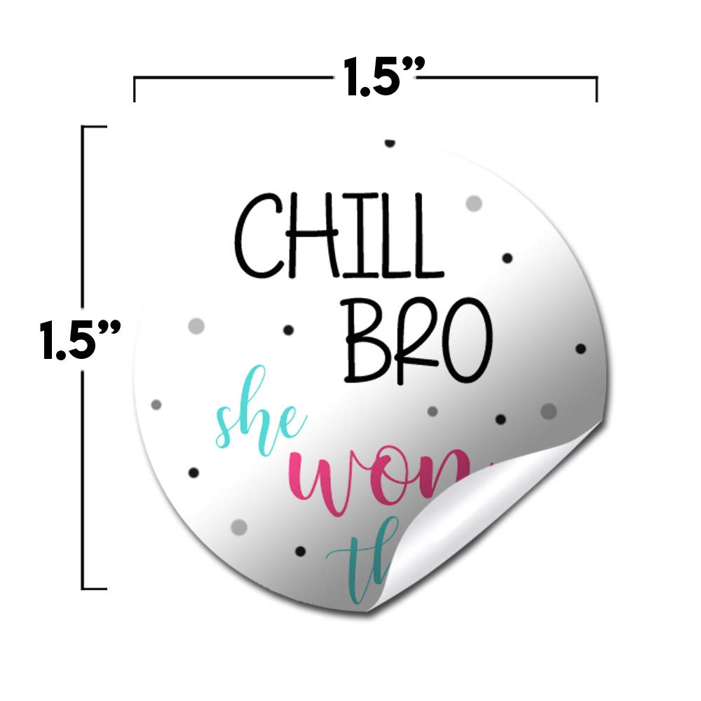 Funny Chill Bro, She Won This Thank You Customer Appreciation Sticker Labels for Small Businesses, 60 1.5" Circle Stickers by AmandaCreation, Great for Envelopes, Postcards, Direct Mail, & More!