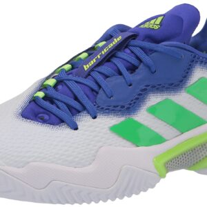 adidas Men's Barricade 12 Racquetball Shoe, White/Screaming Green/Sonic Ink, 11