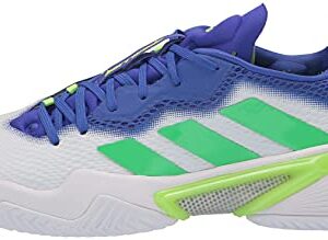 adidas Men's Barricade 12 Racquetball Shoe, White/Screaming Green/Sonic Ink, 11