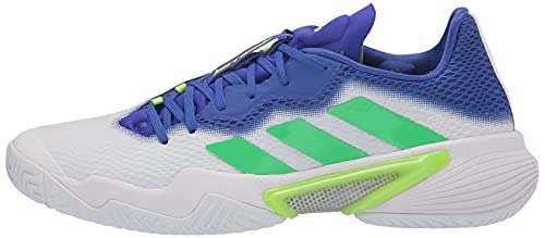 adidas Men's Barricade 12 Racquetball Shoe, White/Screaming Green/Sonic Ink, 11