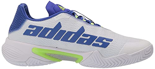 adidas Men's Barricade 12 Racquetball Shoe, White/Screaming Green/Sonic Ink, 11