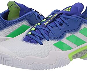 adidas Men's Barricade 12 Racquetball Shoe, White/Screaming Green/Sonic Ink, 11