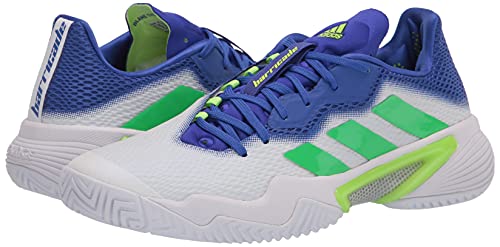 adidas Men's Barricade 12 Racquetball Shoe, White/Screaming Green/Sonic Ink, 11