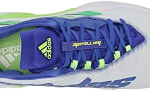 adidas Men's Barricade 12 Racquetball Shoe, White/Screaming Green/Sonic Ink, 11