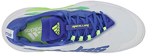 adidas Men's Barricade 12 Racquetball Shoe, White/Screaming Green/Sonic Ink, 11