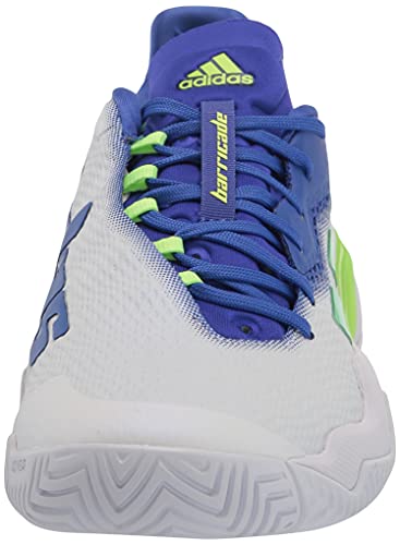 adidas Men's Barricade 12 Racquetball Shoe, White/Screaming Green/Sonic Ink, 11