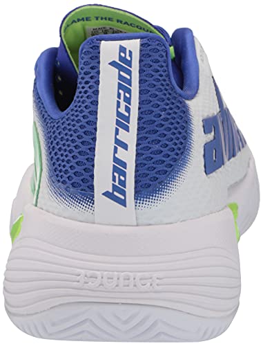 adidas Men's Barricade 12 Racquetball Shoe, White/Screaming Green/Sonic Ink, 11