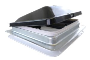 class a customs 14" non-powered rv roof vent with smoke wedge style lid - 1" garnish ring | 74111a