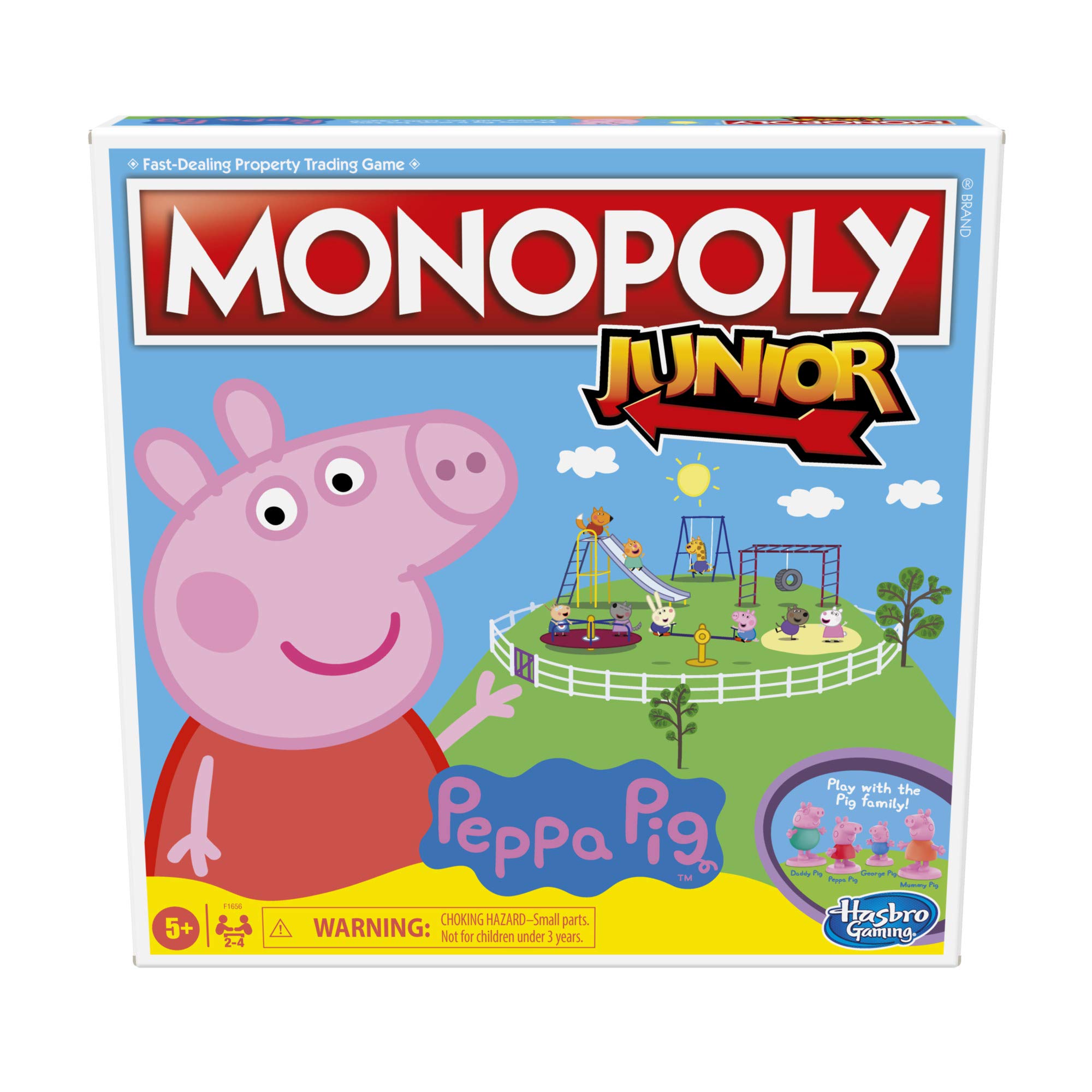 Hasbro Gaming Monopoly Junior: Peppa Pig Edition Board Game for 2-4 Players, Indoor Games for Kids, Peppa Pig Toys and Games, Ages 5+ (Amazon Exclusive)