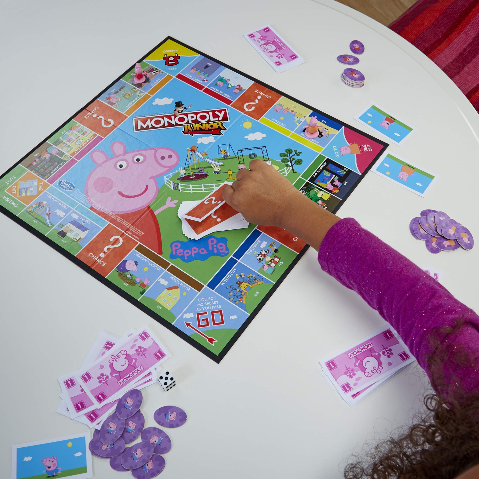 Hasbro Gaming Monopoly Junior: Peppa Pig Edition Board Game for 2-4 Players, Indoor Games for Kids, Peppa Pig Toys and Games, Ages 5+ (Amazon Exclusive)