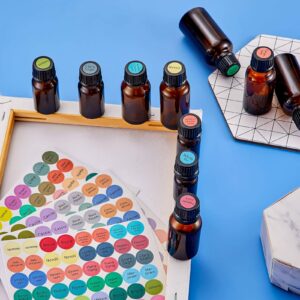 1920 Stickers 10 Sheets Essential Oils Labels Bottle Cap Stickers Lid Stickers for Rollerballs Bottles and Organizing Oils Proof Labels Stickers Waterproof Cap Stickers for Essential Oil Bottle