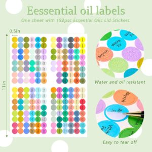 1920 Stickers 10 Sheets Essential Oils Labels Bottle Cap Stickers Lid Stickers for Rollerballs Bottles and Organizing Oils Proof Labels Stickers Waterproof Cap Stickers for Essential Oil Bottle