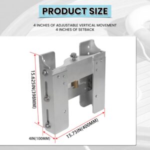 KUAFU 4'' Set Back Jack Plate Manual Power Lift Transom Outboard Boat Motor