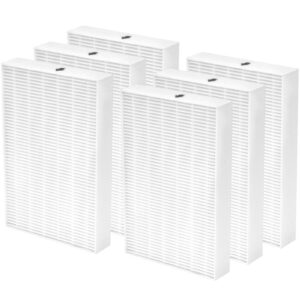 hpa300 hepa filter r for honeywell air purifier filter replacement hpa200, hpa100, hpa090, hpa5300 series models, fits for honeywell filter r, replaces no. hrf-r1 hrf-r2 hrf-r3, 6 pack