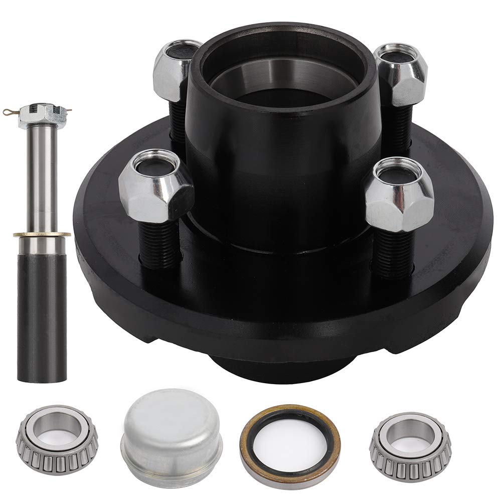 ECCPP Boat Trailer Hub Kit 4 Bolt 1-1/16 L44649 Black Round Spindles 2,000 Lbs Axle Kit Idler Hubs