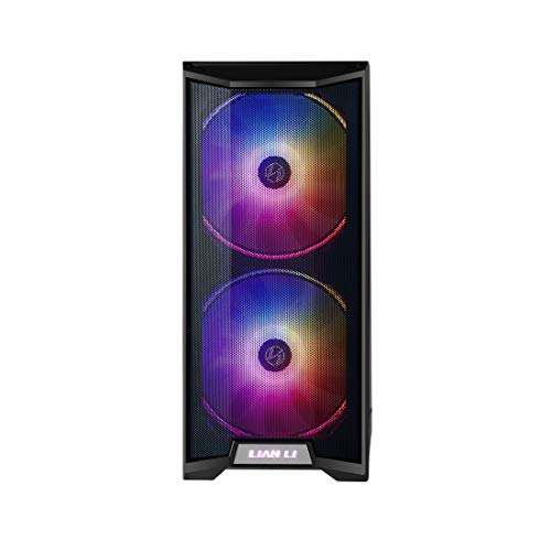 LIAN LI LANCOOL 215 E-ATX PC Case, RGB Gaming Computer Case Features High Airflow with 2x200mm ARGB Fans & 1x120mm Fan Pre-Installed and Mesh Front Panel, Tempered Glass Mid-Tower Chassis (Black)