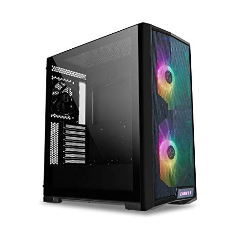 LIAN LI LANCOOL 215 E-ATX PC Case, RGB Gaming Computer Case Features High Airflow with 2x200mm ARGB Fans & 1x120mm Fan Pre-Installed and Mesh Front Panel, Tempered Glass Mid-Tower Chassis (Black)